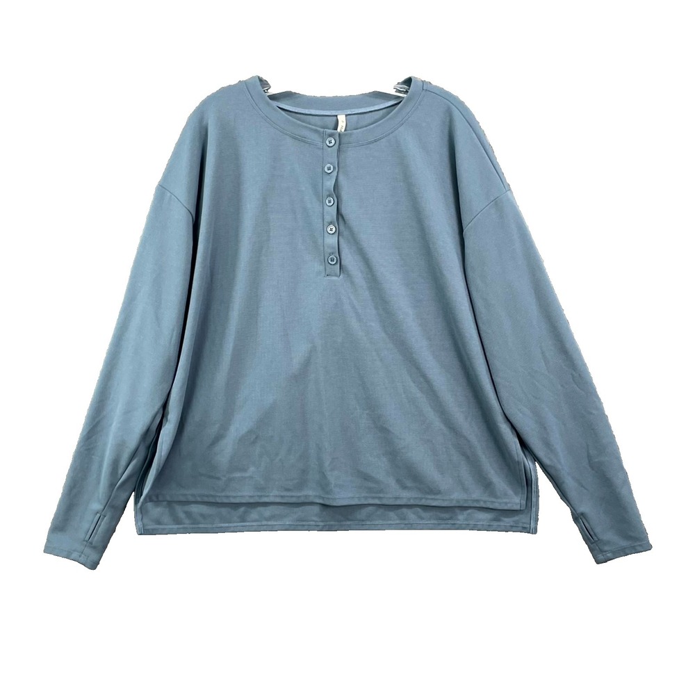Halara Henley Sweatshirt Womens XL Thumb Hole Athleisure Performance Sport